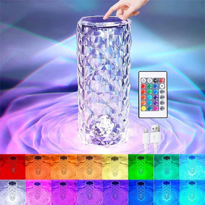 16 Colors Diamond Rose Crystal Touch Lamp (1)